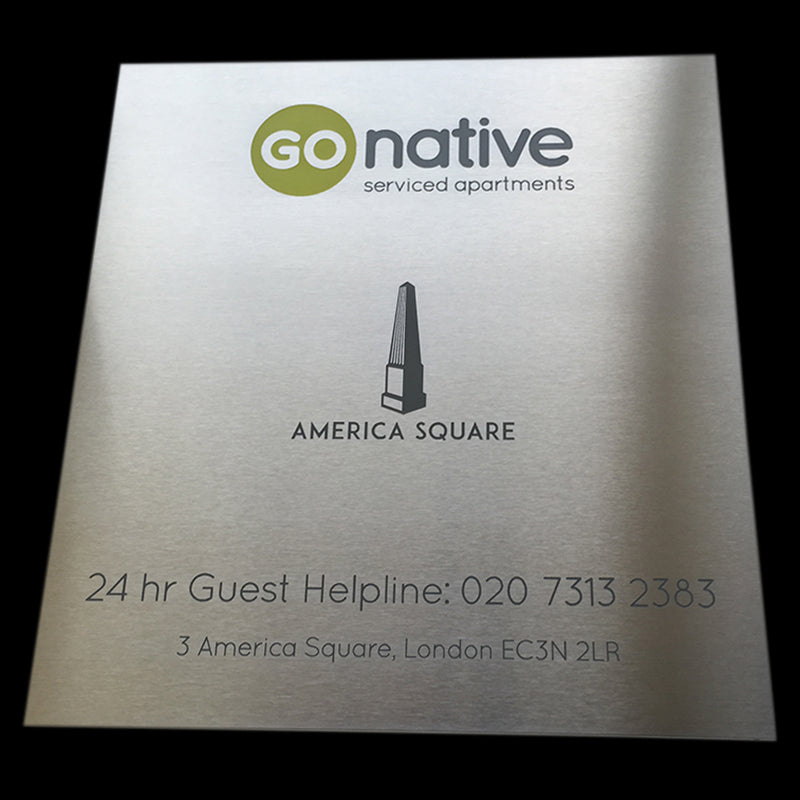 Brushed Stainless Steel Plaque 8