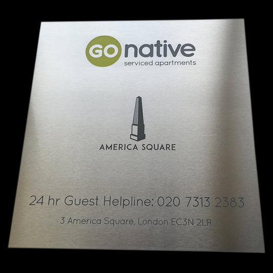 Brushed Stainless Steel Plaque 8